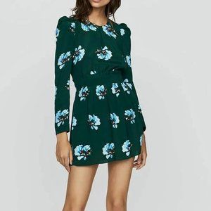 Maje Silk Ikoise Pleated Floral Print Playsuit Size FR42